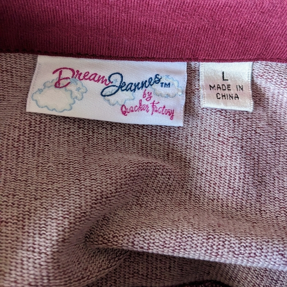 Dream Jeannes By Quacker Factory Wms Large Embellished Button Up Shacket Wine - Picture 7 of 11